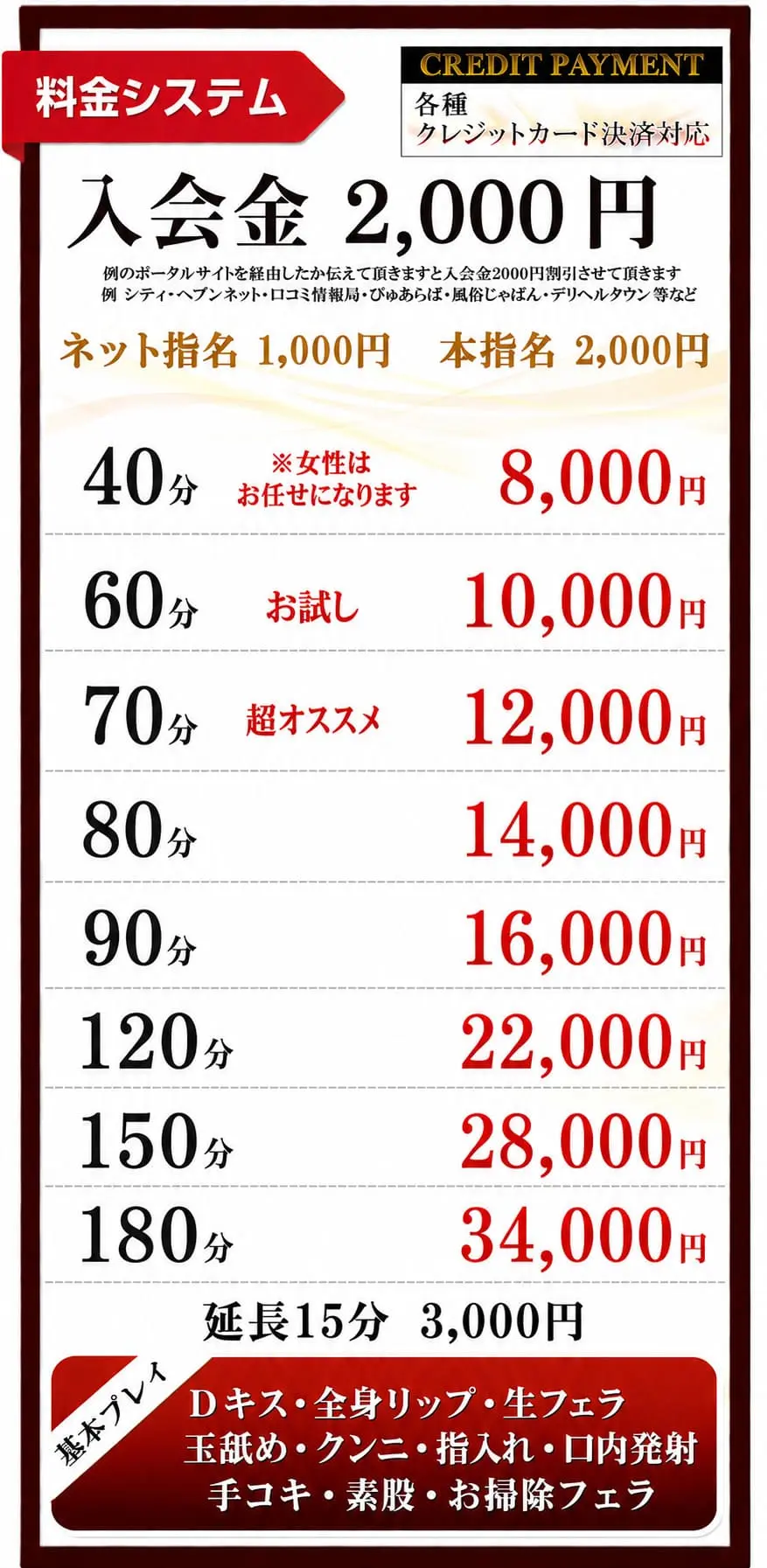 料金表